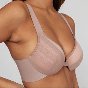New! Spanx‎ Bra-llelujah! Illusion Lace Full Coverage Cafe Au Lait Tan Bra
